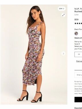 Lulu's Purple Floral Ruched Maxi Skirt